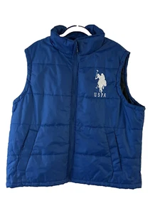 U.S. Polo Assn. Blue Sleeveless Puffer Coat Jacket Vest XL - Picture 1 of 9