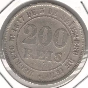 Coin 200 Réis 1882 Brazil - KM# 478 -EB352 - Picture 1 of 4