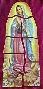 Juego completo de 8 calcomanías de máquina expendedora estilo rompecabezas Virgen de Guadalupe María - Imagen 1 de 2