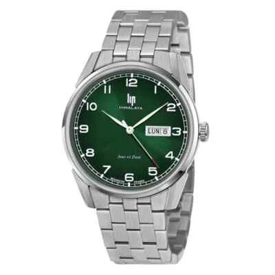 Мужские аналоговые часы Lip Himalaya Classique 671716 серебро сталь зеленый циферблат 40 мм - Изображение 1 из 4