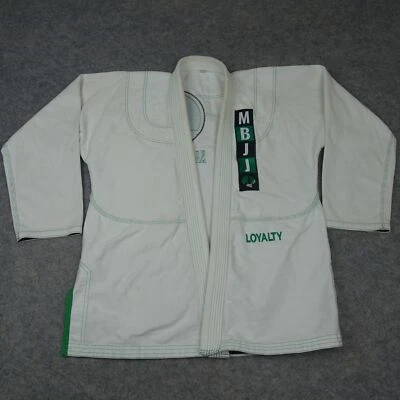 MBJJ Samurai Code GI Mens Medium White Brazialian Jiu Jitsu Robe Embroidered MMA - Image 1 of 4