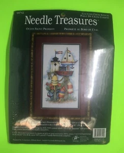 Needle Treasures Counted Cross Stitch Kit OCEAN FRONT #04742 8” X 14” Frame NIP - Picture 1 of 6