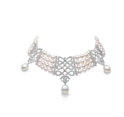 Hermoso collar de compromiso real de diamantes y perlas bonitas de 12,16 quilates creado en laboratorio Foto 1 de 4