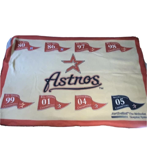 Astros Throw Blanket 62” x 39 1/2” Championships Souvenir Rare Cover