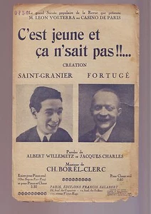 Partition ancienne " c'est jeune et ca ne sait pas " - - Imagen 1 de 1