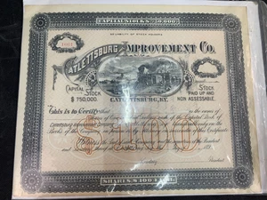 1890's Catlettsburg Ky Improvement Co. $100 Stock Bond NOT FILLED OUT - Picture 1 of 1