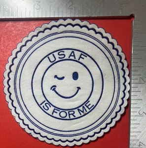 USAF U.S.A.F. IS FOR ME 3,5 ZOLL RUNDER BIERUNTERSETZER USA AIR FORCE - Bild 1 von 2