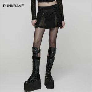 Sexy Minifalda Punk Rave DIARIO Mujeres Faldas Góticas Negras Línea A Fiesta - Imagen 1 de 15