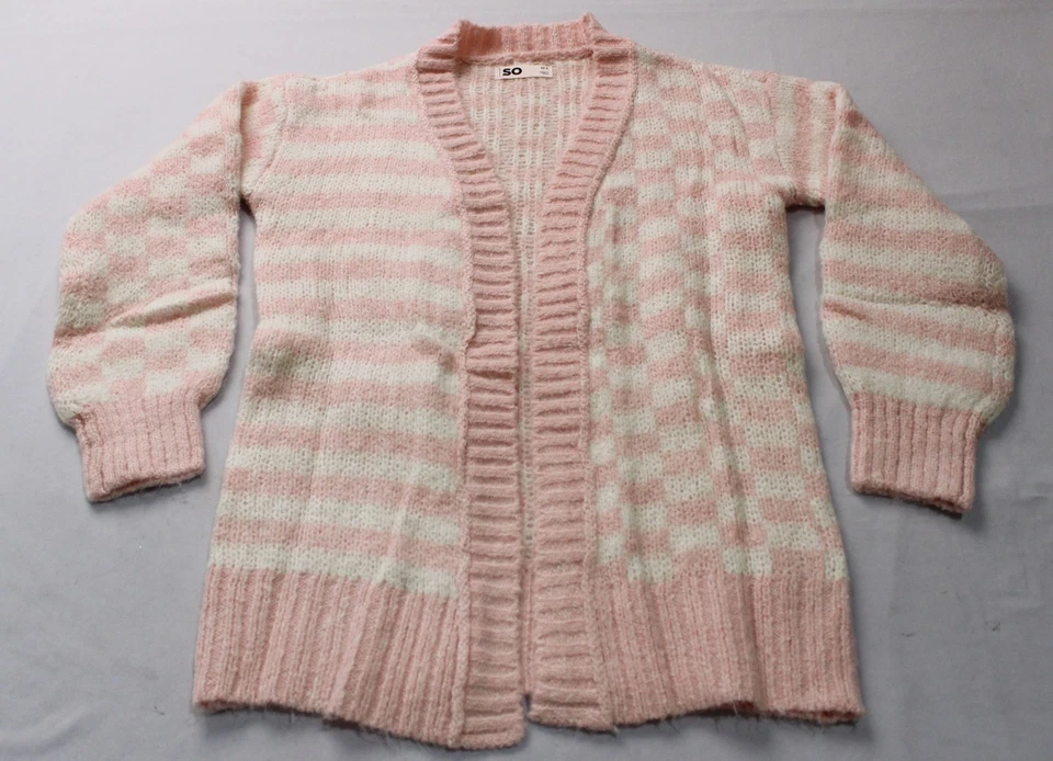 Cardigã aconchegante Sonoma feminino ajuste regular gola V AC2 rosa xadrez médio (8) novo com etiquetas  - Imagem 1 de 4