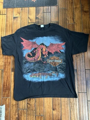 Vintage Harley Davidson Smoky Mountain Tennessee Dragon Short Sleeve Shirt 2XL - Image 1 of 3