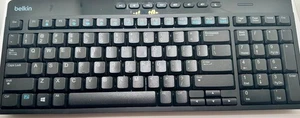Belkin B2B063 Wireless Keyboard 102 Keys 8 Hotkeys w USB Receiver Incl Batteries - Picture 1 of 8