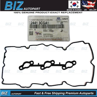 Genuine Valve Cover Gasket RIGHT for 11-19 Genesis Kia 3.3L 3.8L 22441-3CGA1 - Image 1 of 3
