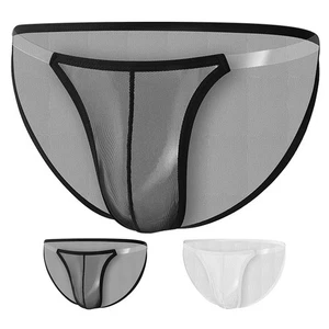 Sexy Men's Seductive Low Waist Mesh Pouch Briefs Underwear Lingerie Panties - Picture 1 of 14