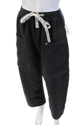 Pantalones de chándal We The Free para mujer negros con cordón 100 % algodón bohemio talla XS Foto 1 de 4