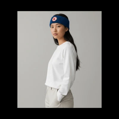 Diadema de lana merino con logotipo Fjallraven 1960 azul alpino unisex nueva con etiquetas tejido acanalado cálido Foto 1 de 4