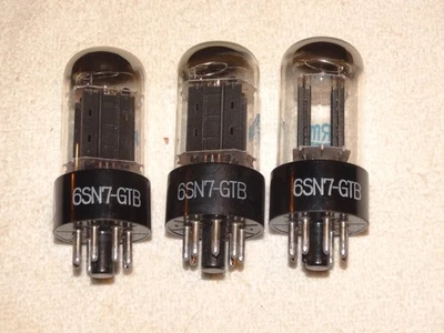 3 x 6SN7gtb Hitachi трубки * черные пластины * сильный трио * Япония * #R8 - Изображение 1 из 4