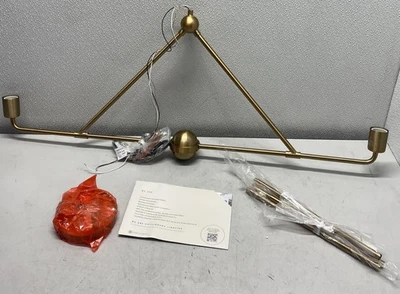 Araña lineal dorada vibrante Crystorama Xavier 2 luces Foto 1 de 4