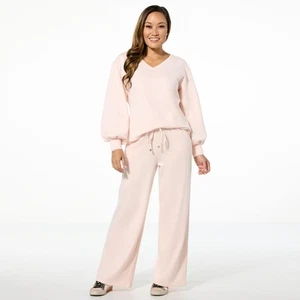 G by GIULIANA So Soft French Terry 2 pezzi Petites PJ Set Blush Rosa 1X Nuovo - Foto 1 di 1