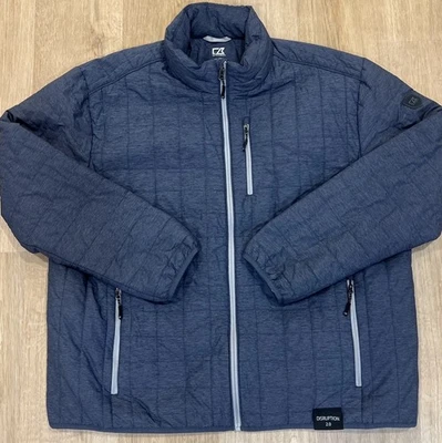 CUTTER & BUCK Men’s XXL Rainier Primaloft Jacket Packable MSRP $200+ Gray/Blue - Image 1 of 4