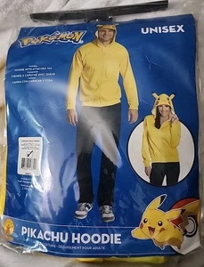Rubies Adult Unisex Pokemon Pikachu Yellow Zip Up Hoodie Costume Standard 14-16 - Picture 1 of 7