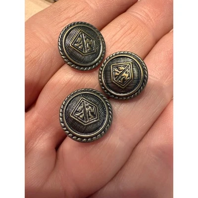 Antique Metal Shank Buttons Vintage Look Ornate Design Price is Per Button - Image 1 of 4