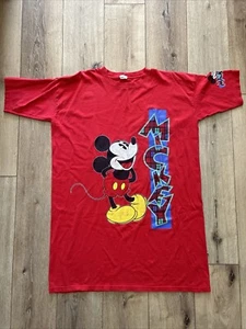 Vintage Disney Mickey Mouse Red Sleep Night Shirt Gown Womens One Size - Bild 1 von 11