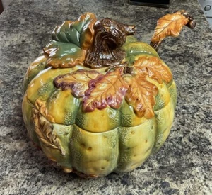 Pumpkin Soup Tureen, Lid, & Ladle - Style Eyes By Baum Bros. fall thanksgiving - Picture 1 of 7