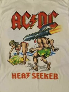 Music Band ACDC Heatseeker Cotton White All Size T-Shirt MM1561 - Picture 1 of 3