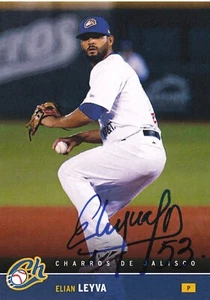 ELIAN LEYVA SIGNED AUTO'D CARD CUBA WBC 2023 2019 CHARROS DE JALISCO PIRATAS - Picture 1 of 3