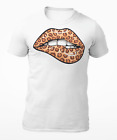 Leopard Print Lips   Womens T Shirt