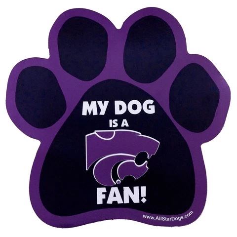 All Star Dogs NCAA Kansas State Wildcats Fan Paw Print Magnet Indoor Outdoor Cover