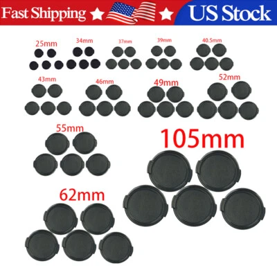 5PC 25-105mm Snap on Front Cap For Nikon Fuji Olympus Sony Lens DSLR SLR Camera - Image 1 of 4