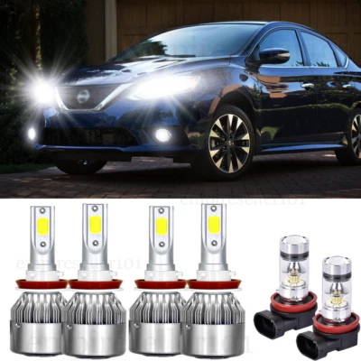 Farol combo LED + lâmpadas brancas para Nissan Sentra 2013-2018 2019 - Imagem 1 de 4