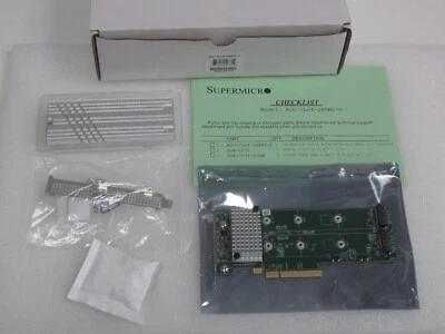 Supermicro AOC-SLG4-2H8M2 LP 2x PCIe Gen 4 Hybrid NVMe/SATA M.2 RAID Adapter - Bild 1 von 4