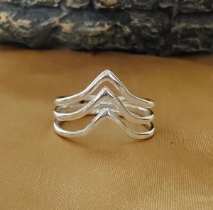 Chevron Ring 925 Sterling Silver Handmade Chevron Ring, Gift For GF Ring HM308