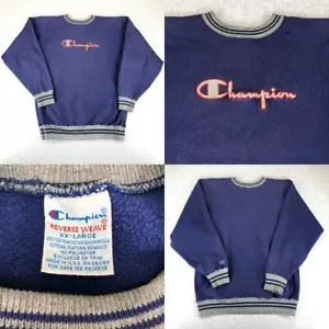 Vintage Champion Reverse Weave Sweatshirt Mens XXL Ringer Crew TRASHED Sun Faded - Picture 1 of 12