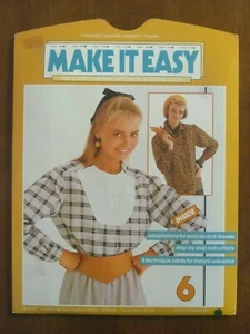 MAKE IT EASY PATTERN #6 LADIES BIB-FRONT SHIRT DRESS PATCHWORK JACKET 8-16 UNCUT - Picture 1 of 2