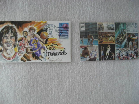 PISTOL PETE MARAVICH POSTCARDS : ARTWORK + ATLANTA HOT SPOTS HAWKS JAZZ Cover