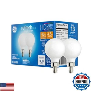 GE Refresh LED Light Bulbs, 40 Watt, Daylight, G16.5 Globe Bulbs, Frosted, Sm - Picture 1 of 5