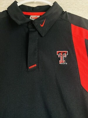 Texas Tech, Nike short sleeve polo, size M, Embroidered LOGO Black and Red - Image 1 of 4