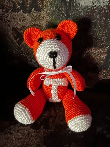 Handmade Crochet 12" Football Universtity of Tennessee Bear Vols UT Volunteers Cover