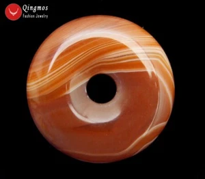 40 mm Donuts Forma Natural Rojo Rayas Ágata Colgante para Mujer Joyería Fina Pluma98 - Imagen 1 de 18
