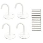 LIFEUNITE 4 Sets Ceiling Hooks for Hanging Plants, Heavy Duty Metal Plant White