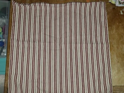 Pottery Barn "Red & Khaki Striped" 22" Pillow Cover - Image 1 of 4