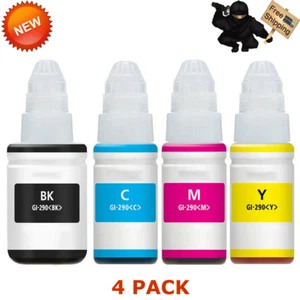 4 PK GI-290 C M Y K Color Ink Bottle Set For Canon Pixma G1200 G2200 G3200 G4200 - Picture 1 of 3