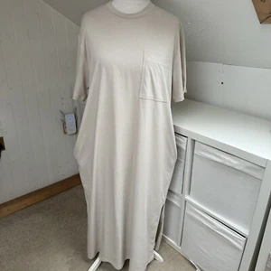 Studio Nicholson Dress Size 3 UK 14 NEW Bone Mercerized Cotton Jersey Pockets - Picture 1 of 13