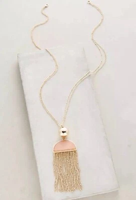 Collar Colgante Anthropologie Mármura Declaración Joyería Oro Vidrio Geo Piedra  Foto 1 de 4