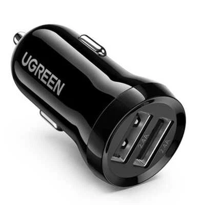 Autoladegerät 24W 2x USB-A Ugreen Kfz-Ladegerät Schnellladegerät Schwarz - Bild 1 von 4