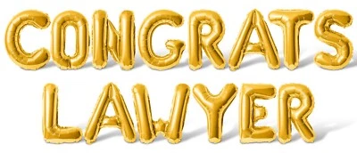 CONGRATS LAWYER Letter Balloon Banner - Graduation Day Party Supply Decorations - Image 1 of 4