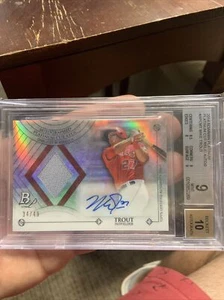 2014 Mike Trout Bowman Platinum Cut Relic Autos /49 - Bild 1 von 6